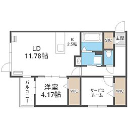 札幌市中央区南二十四条西7丁目マンション 2LDKの間取図画像