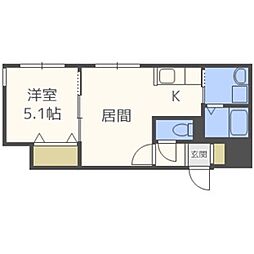 モンテヴェルディL.A 1LDKの間取図画像