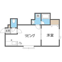クレシア 1LDKの間取図画像