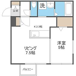 オペラ 1LDKの間取図画像