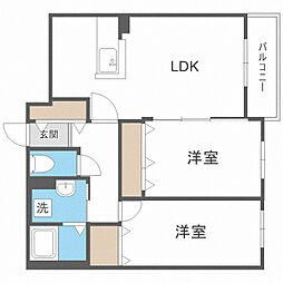 CloveR大谷地 2LDKの間取図画像