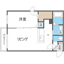 ヴィエルジュ発寒南 1LDKの間取図画像