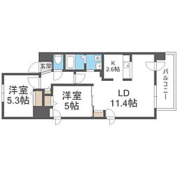 sapporoamabilis 2LDKの間取図画像