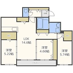 アオアクア円山N4 3LDKの間取図画像