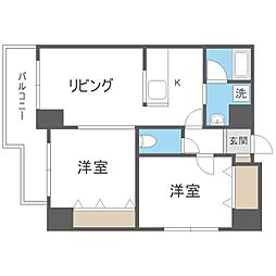 オルモスト月寒 2LDKの間取図画像