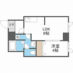 カーサベルタ 1DKの間取図画像