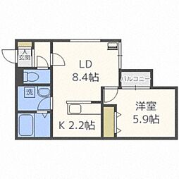 エムアールレジデンスN32 1LDKの間取図画像