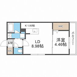 GRACE琴似 1LDKの間取図画像