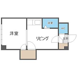 サニープレイス南郷 1LDKの間取図画像
