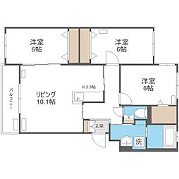 グランメール石山通 3LDKの間取図画像