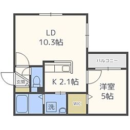 CityPremiere発寒 1LDKの間取図画像