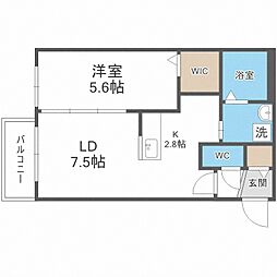 ステージア白石中央 1LDKの間取図画像