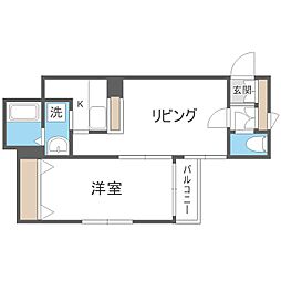 エルミタージュ 1LDKの間取図画像