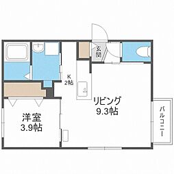 サクラブール宮の沢 1LDKの間取図画像