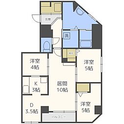 フランセレジデンシアスイート南麻生 3LDKの間取図画像