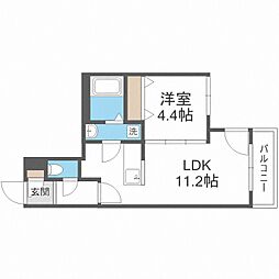 MOCA 1LDKの間取図画像