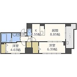 MODENAFINEST 2LDKの間取図画像