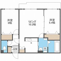 セントポーリアエール 2LDKの間取図画像