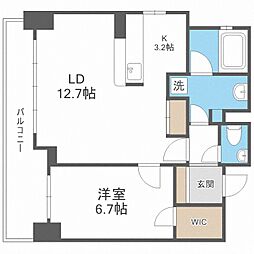 レジディア北2条EAST 1LDKの間取図画像