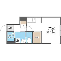 カレラ豊平2nd 1Kの間取図画像