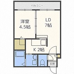 サンコート本郷通 1LDKの間取図画像