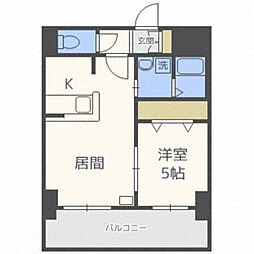 サンコート本通ガーデンヒルズ 1LDKの間取図画像