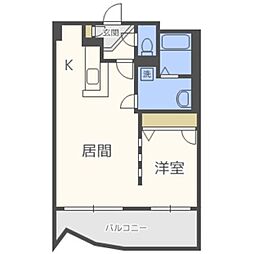ビッグパレス中島公園リバーサイドB棟 1LDKの間取図画像
