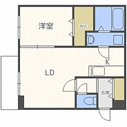 NSASABU 1LDKの間取図画像