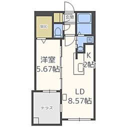 ChateauLife近代美術館前1 1LDKの間取図画像