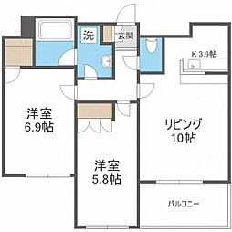 グランカーサ裏参道 2LDKの間取図画像
