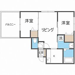 ブラン・シャール平岸 2LDKの間取図画像