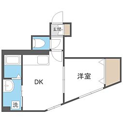 グランパレスK 1DKの間取図画像