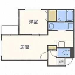 ライフォート麻生 1LDKの間取図画像