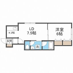 フリーダム 1LDKの間取図画像