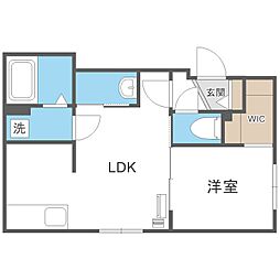 クローバー42 1LDKの間取図画像