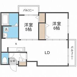 アルシオーネS12 2LDKの間取図画像