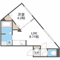 レジデンスキクスイ 1LDKの間取図画像