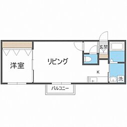 クラリス東札幌2 1LDKの間取図画像