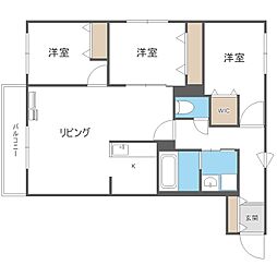 札幌市白石区本通17丁目南マンション 3LDKの間取図画像