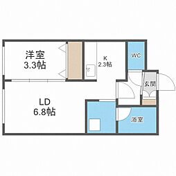 コンフォート・オスト9 1LDKの間取図画像