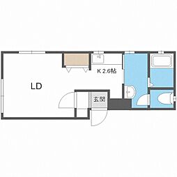 Loko24 1Kの間取図画像