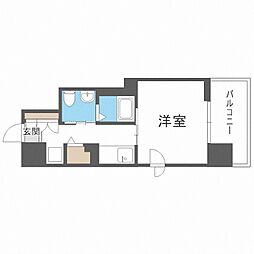 レジディア南一条 1Kの間取図画像