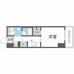 レジディア大通公園 1Kの間取図画像