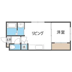 アイアール二十四軒 1DKの間取図画像