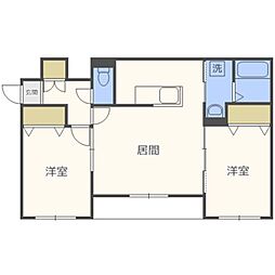 メゾンMT栄通 2LDKの間取図画像
