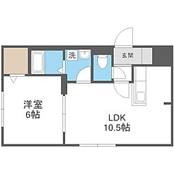 リッツグランデ宮の沢 1LDKの間取図画像