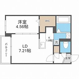 レジデンスキクスイ 1LDKの間取図画像