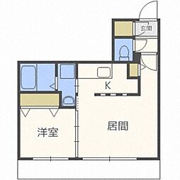 グランデルーシア手稲 1LDKの間取図画像