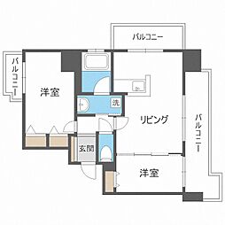 KDXレジデンス菊水四条 2LDKの間取図画像
