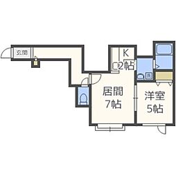 サマセット・ハウス弐番館 1LDKの間取図画像